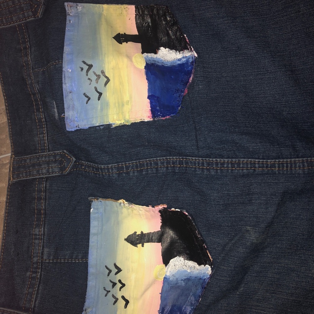 Painted mini skirt
